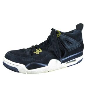 Nike Sneaker Air Jordan 4 Retro‎ G.S. 'Royalty' Boys Y 7 Athletic Black Leather